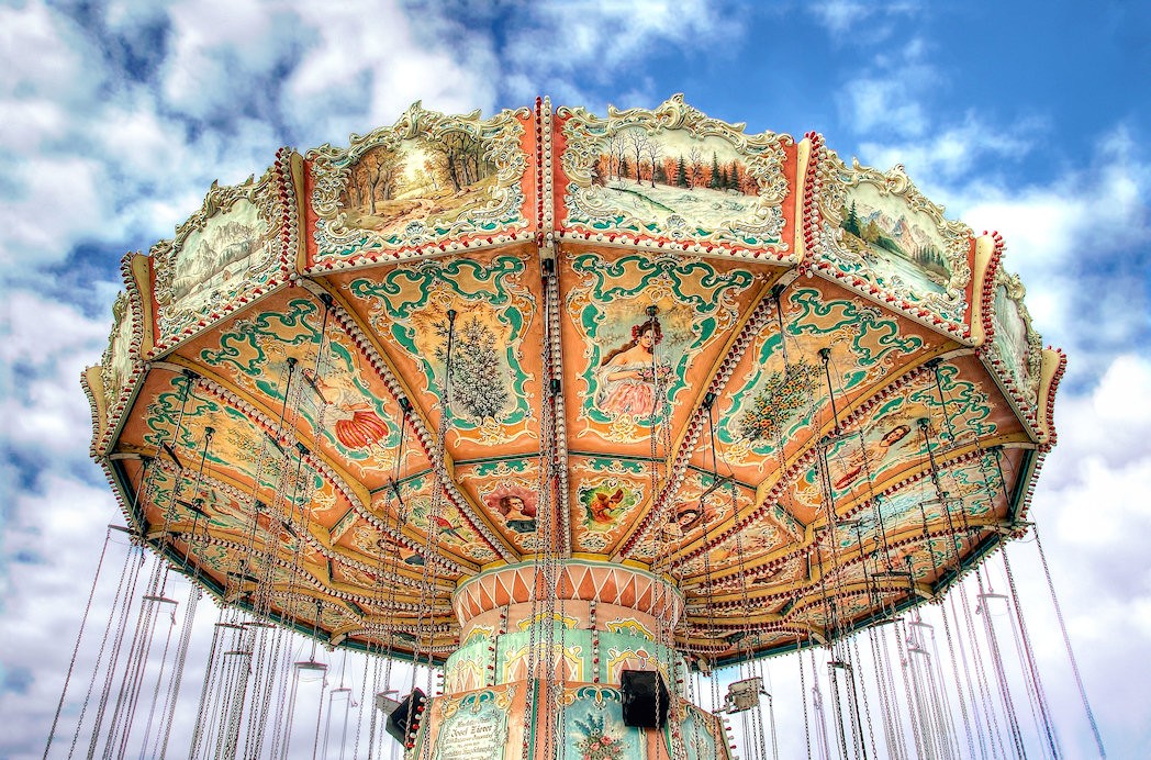 Brightly lit carousel
