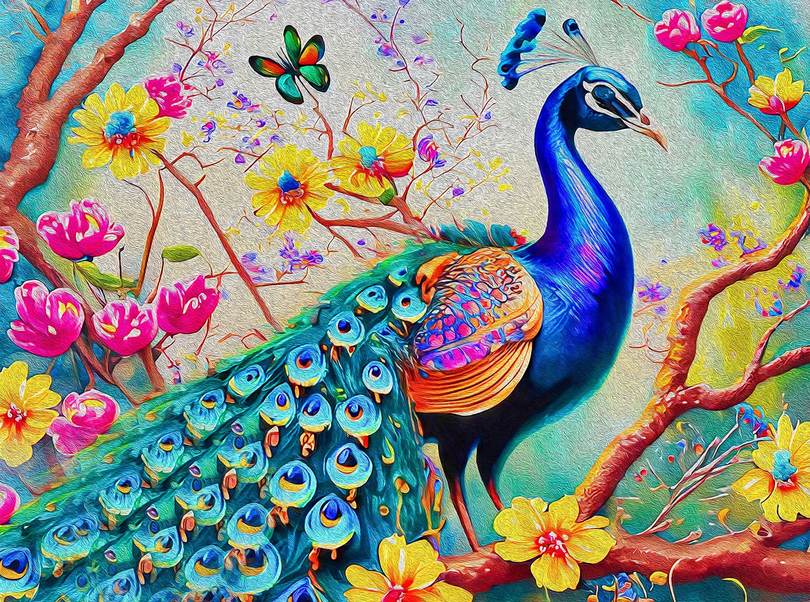 Peacock's Vivid Plumage