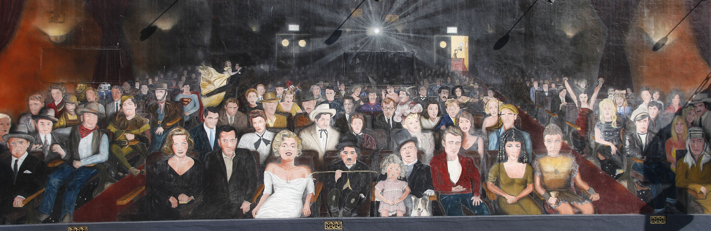 Crowd of people watching movie