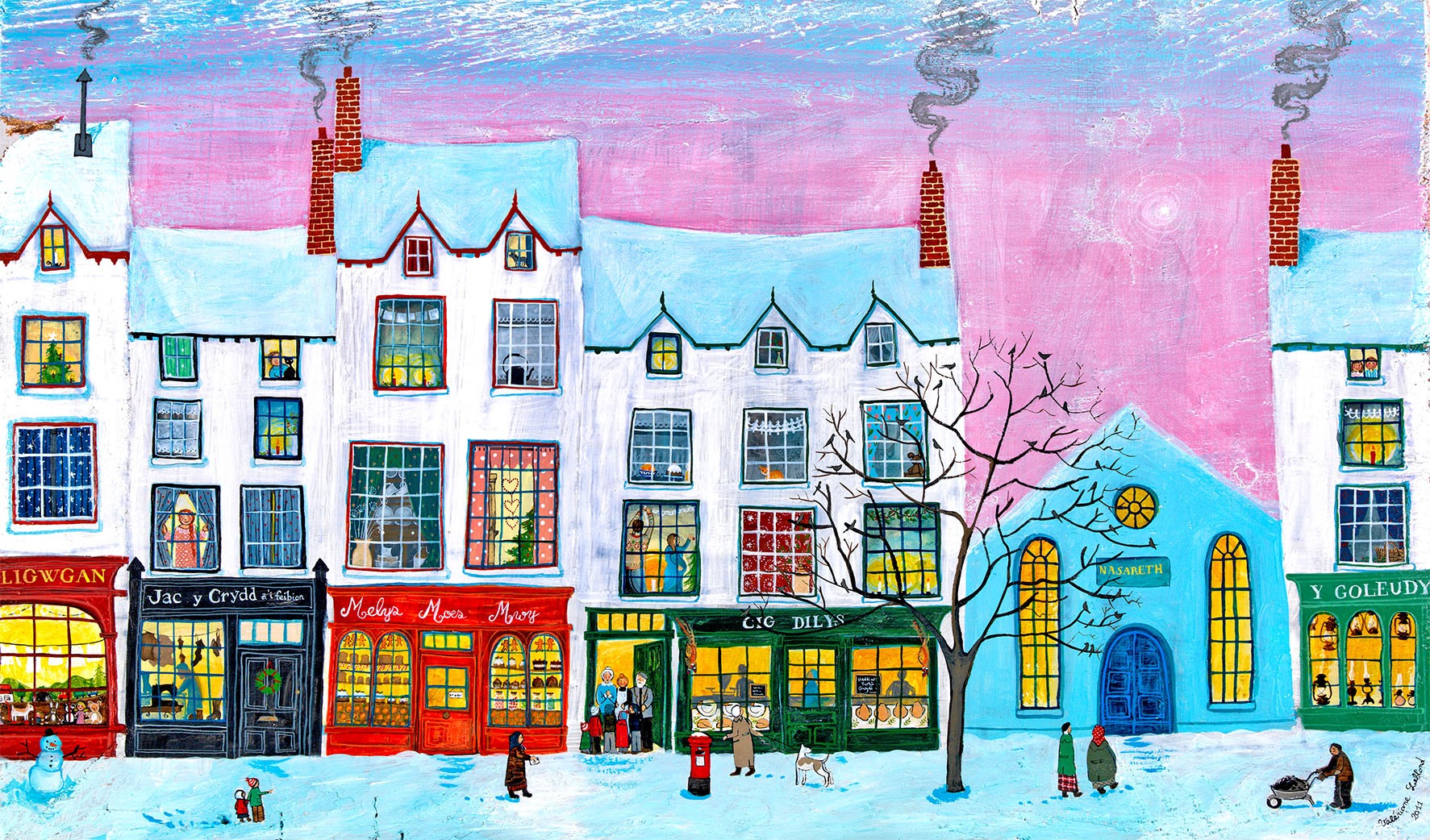 Christmas Village Painting