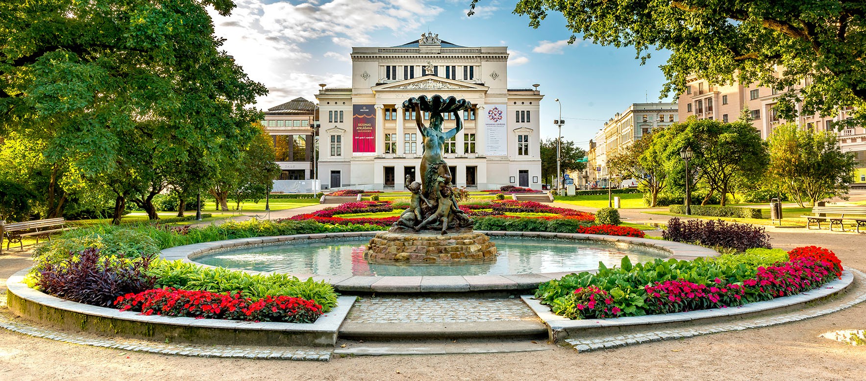 Park with fountain