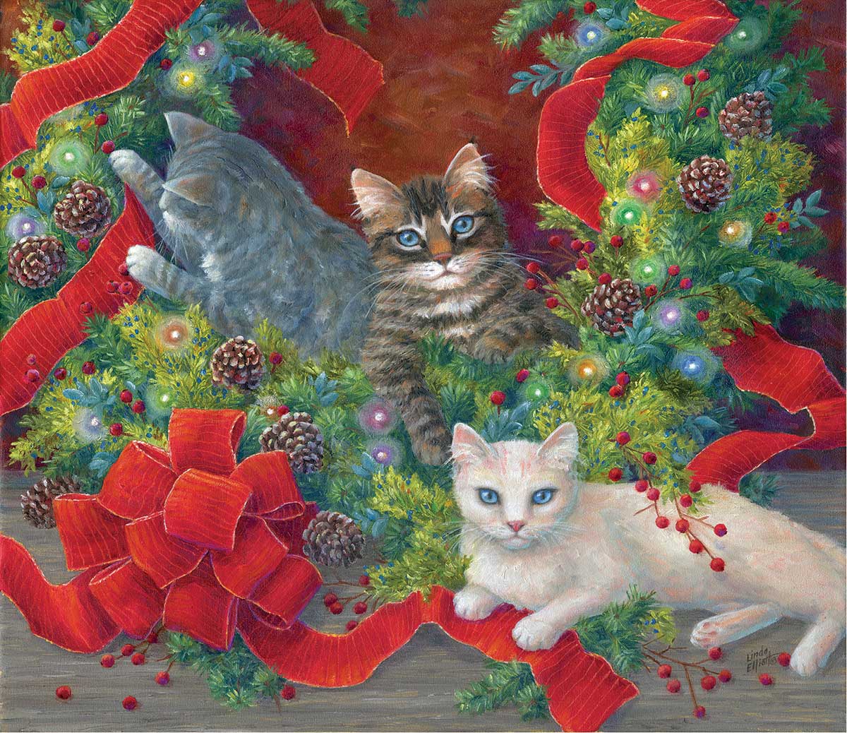 Christmas tree cats