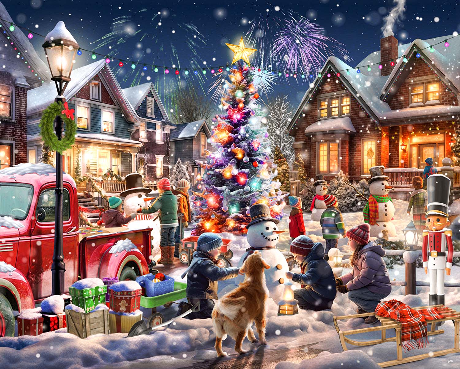 Festive holiday scene