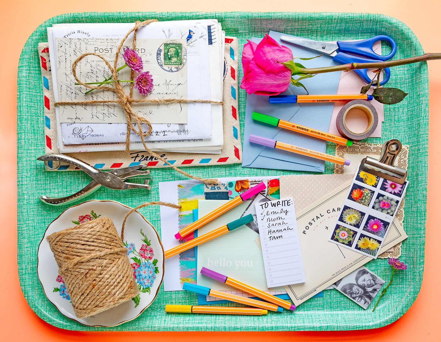 Crafts on tray