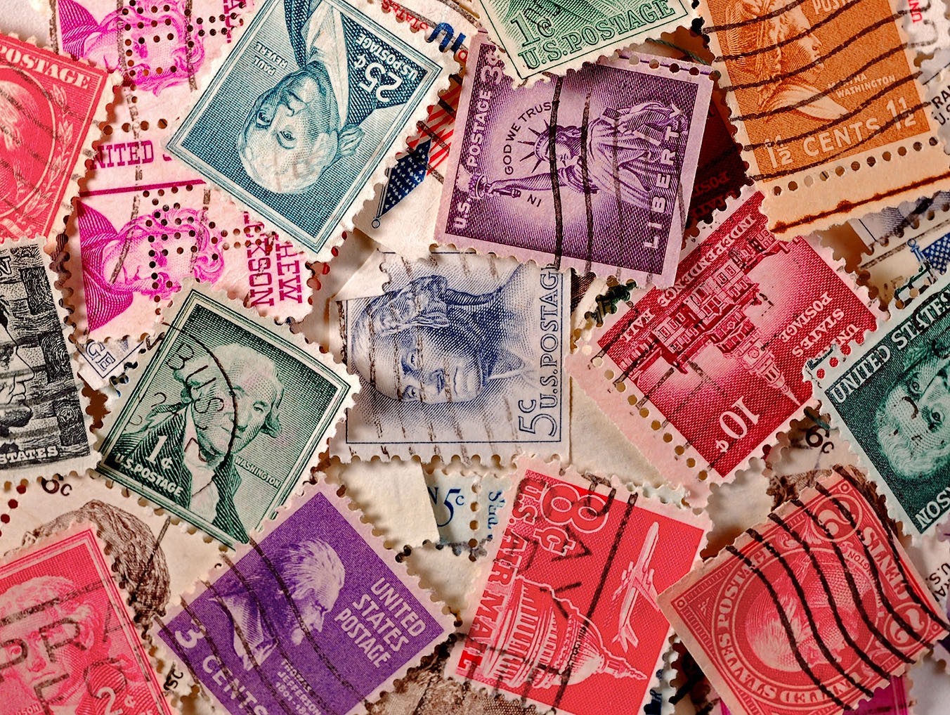 Colored Postage Stamps