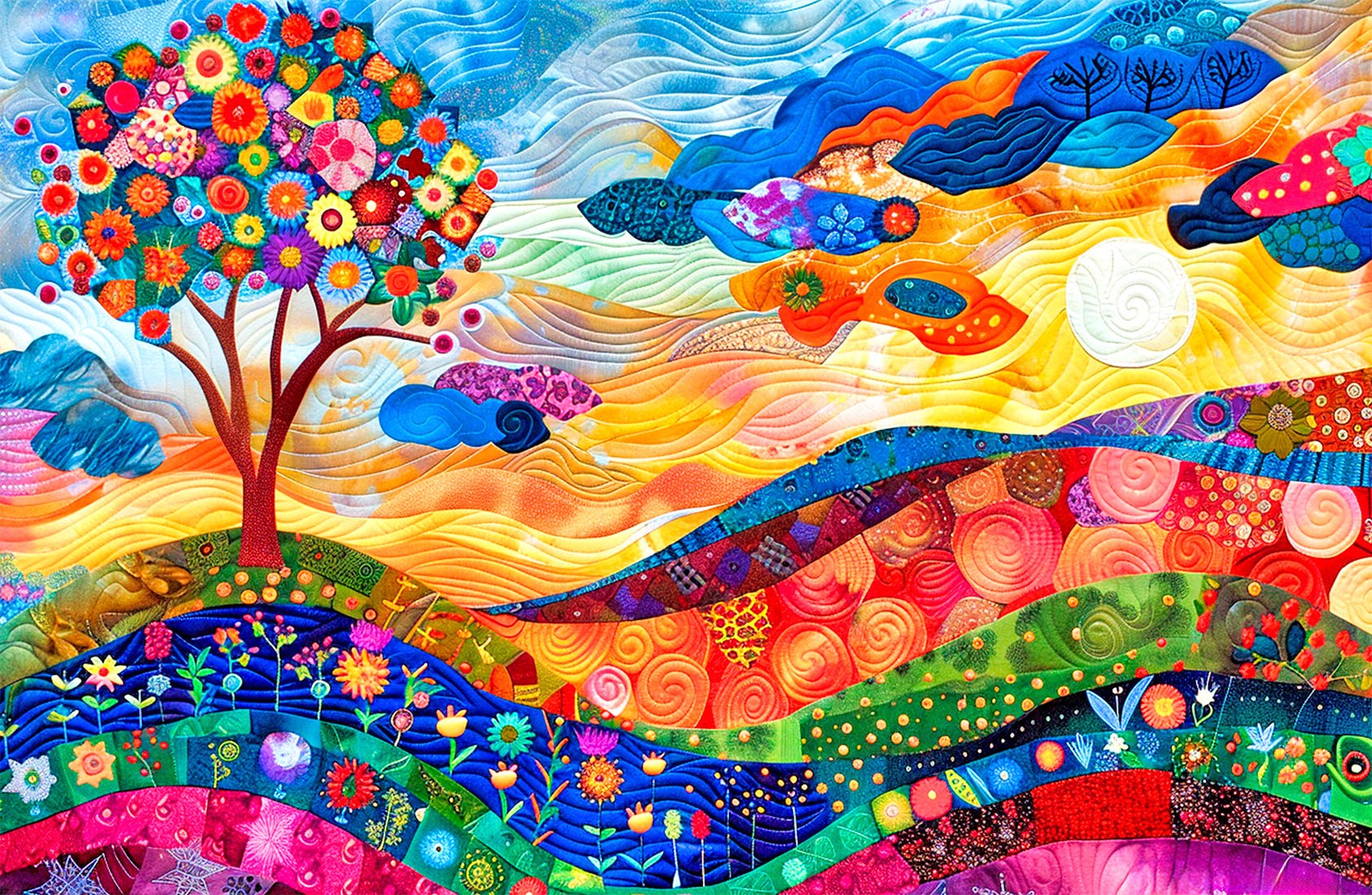 Flower quilt landscape