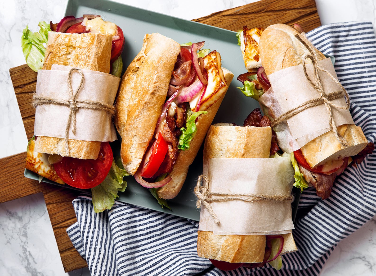 Sandwiches on plate