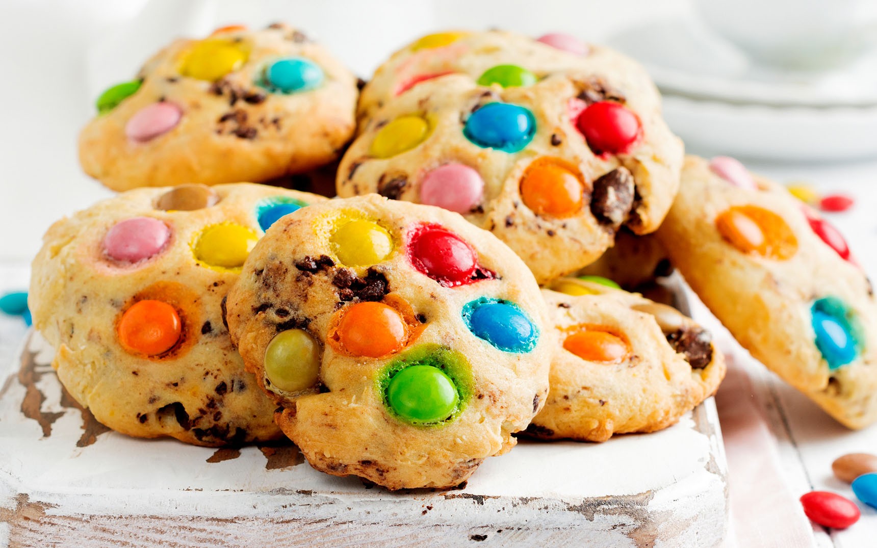 Cookies on white table