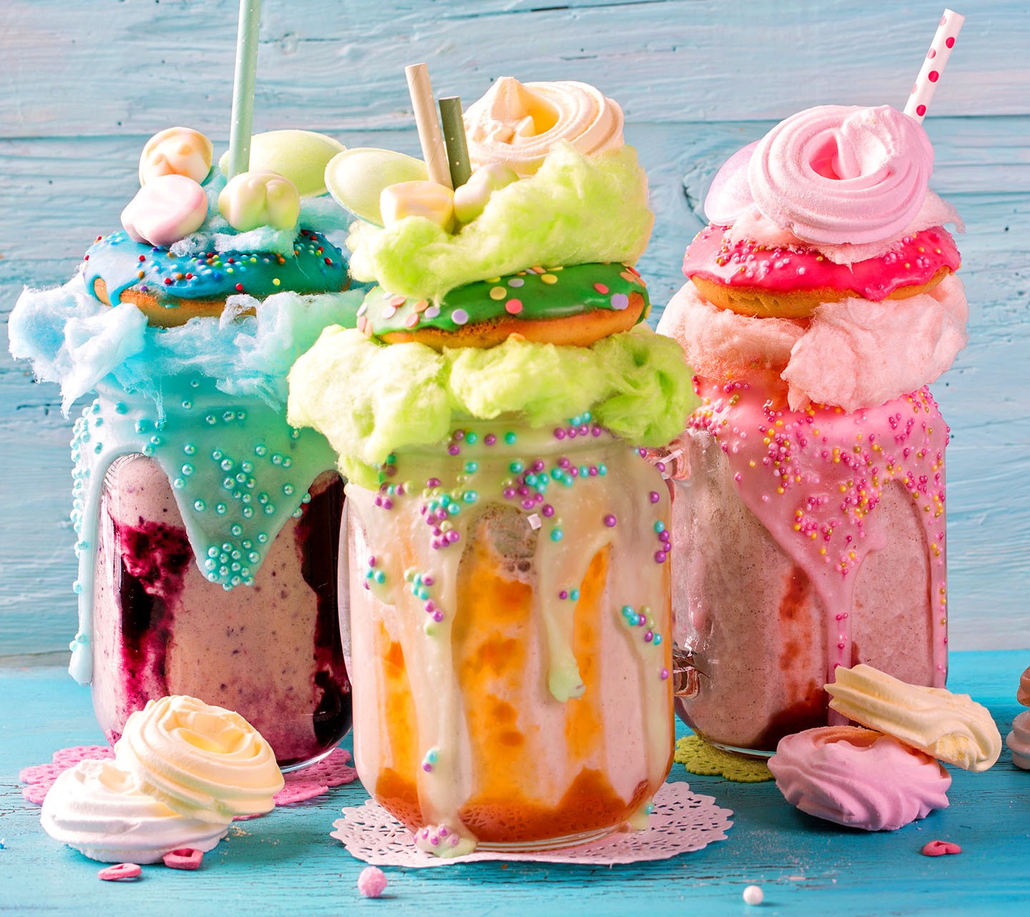 Colorful Cocktails in Mason Jars