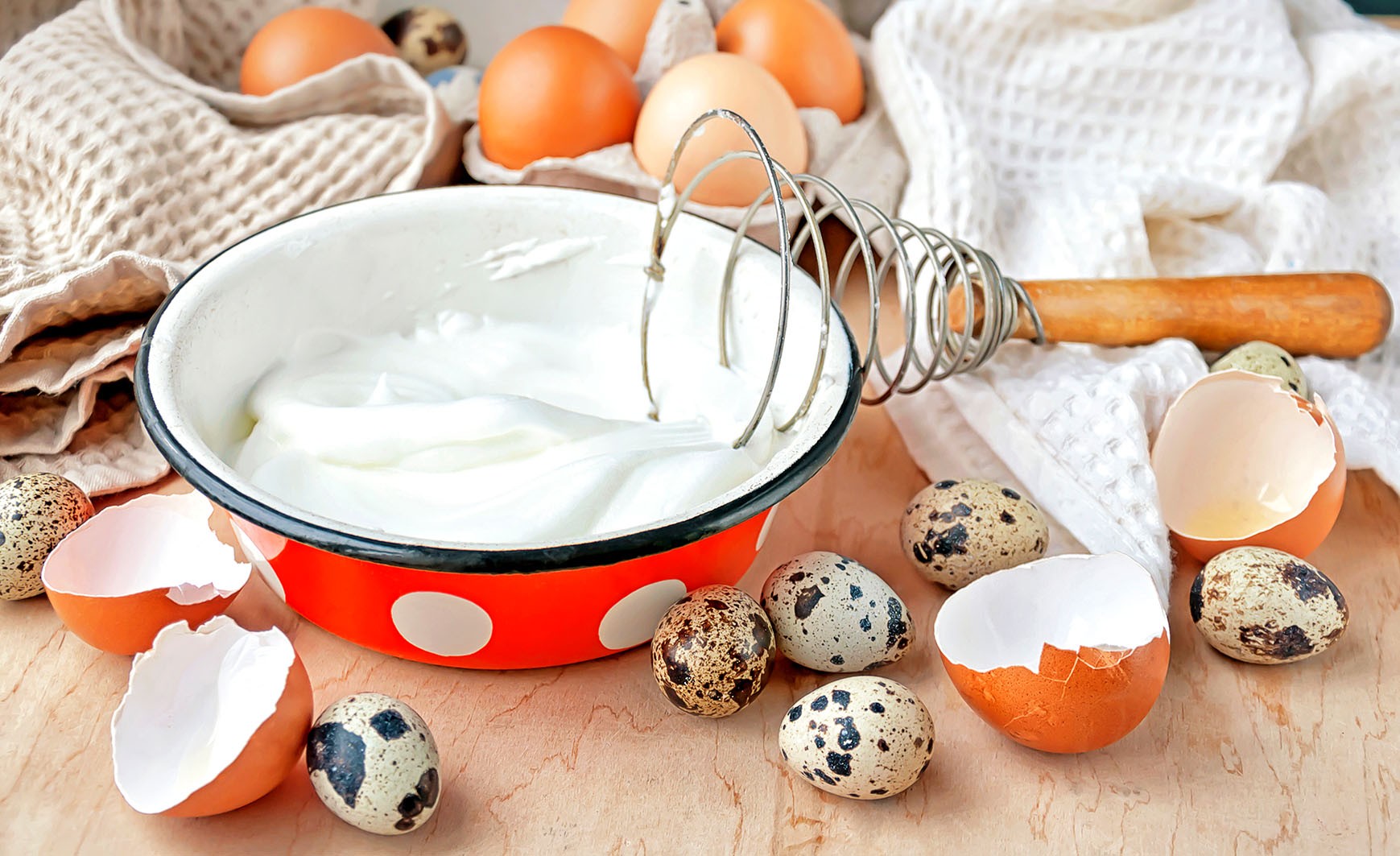 Eggs on table