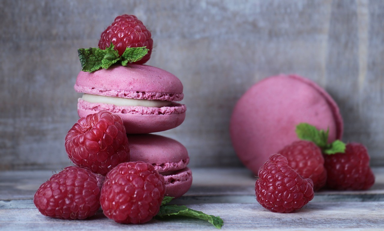 Two pastries, berries