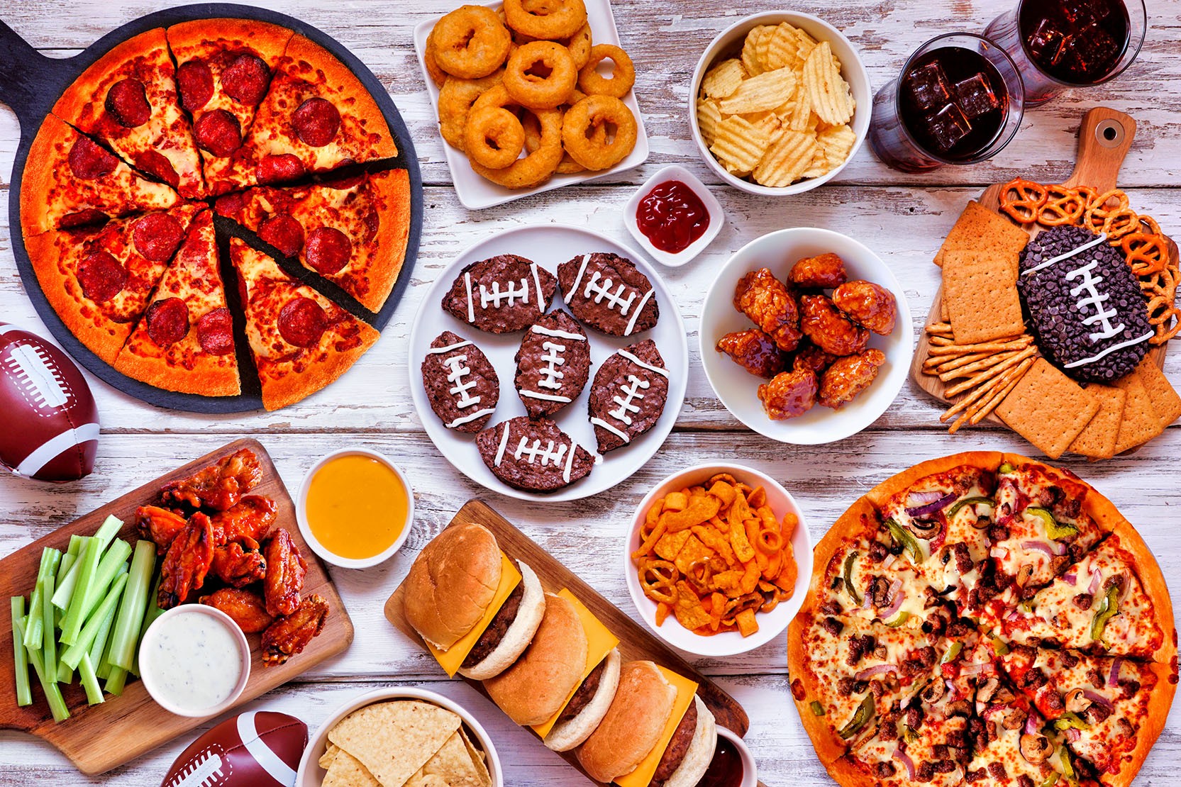 Food spread on table