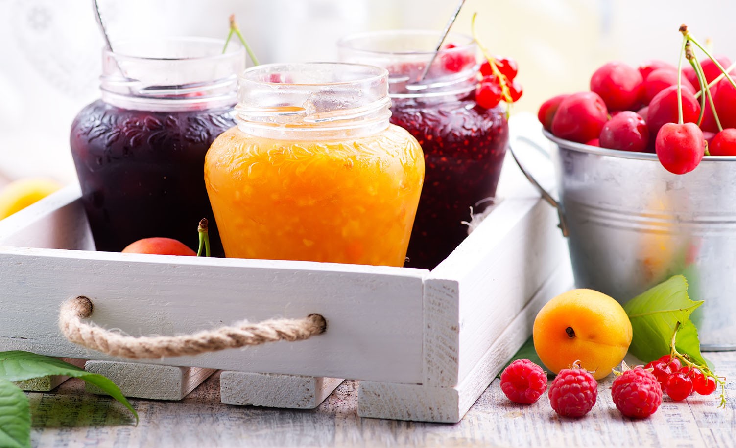 Fresh fruit on table