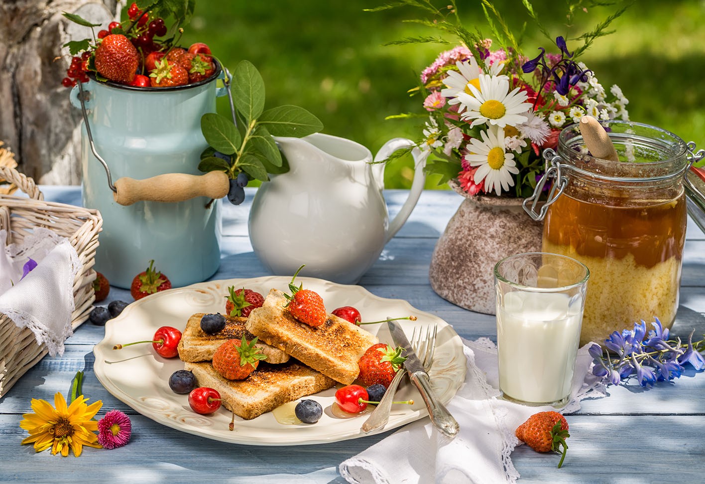 "Country Breakfast Scene"