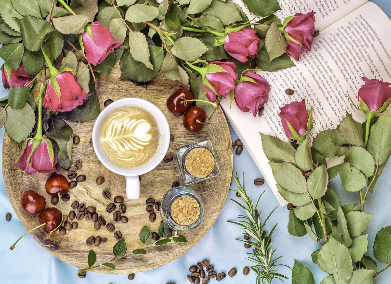 Roses on tray