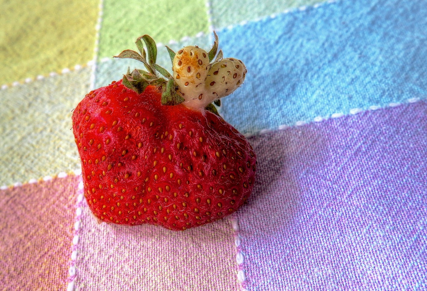 Strawberry on towel