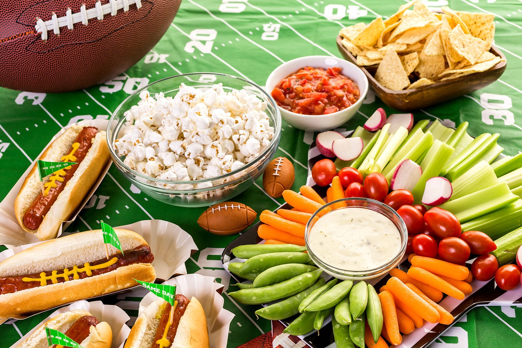 Food spread on table