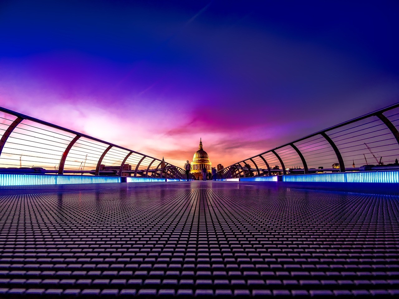 Purple sunset skyline