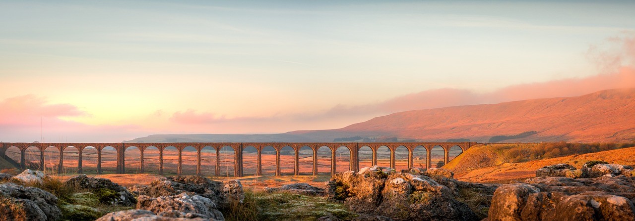 Sunset over bridge