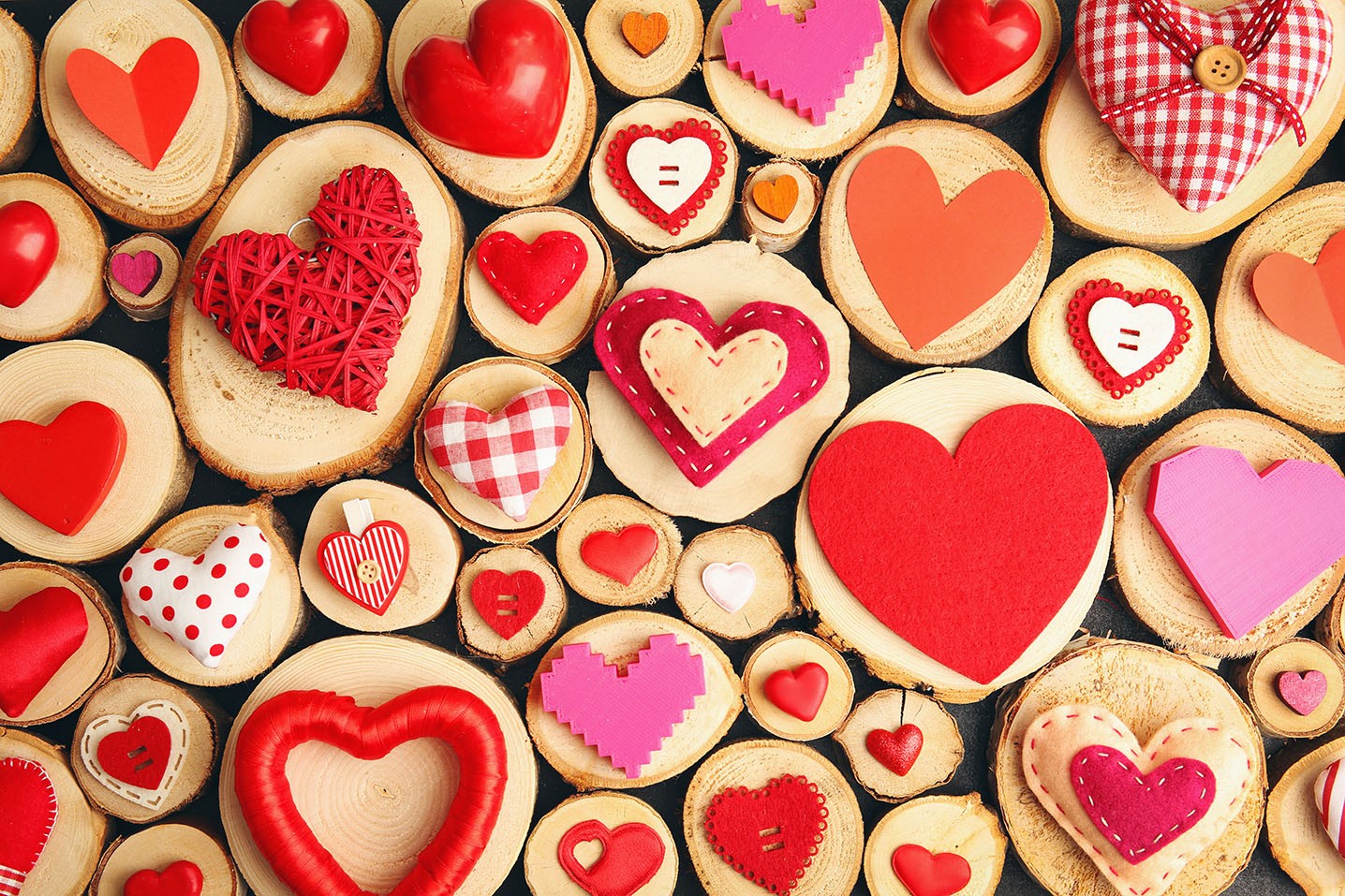 Valentine's Day Wooden Heart Cookie Platter