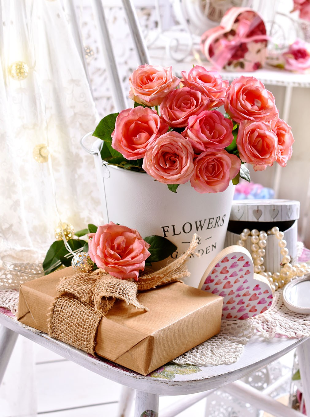 Flower Vase with Roses