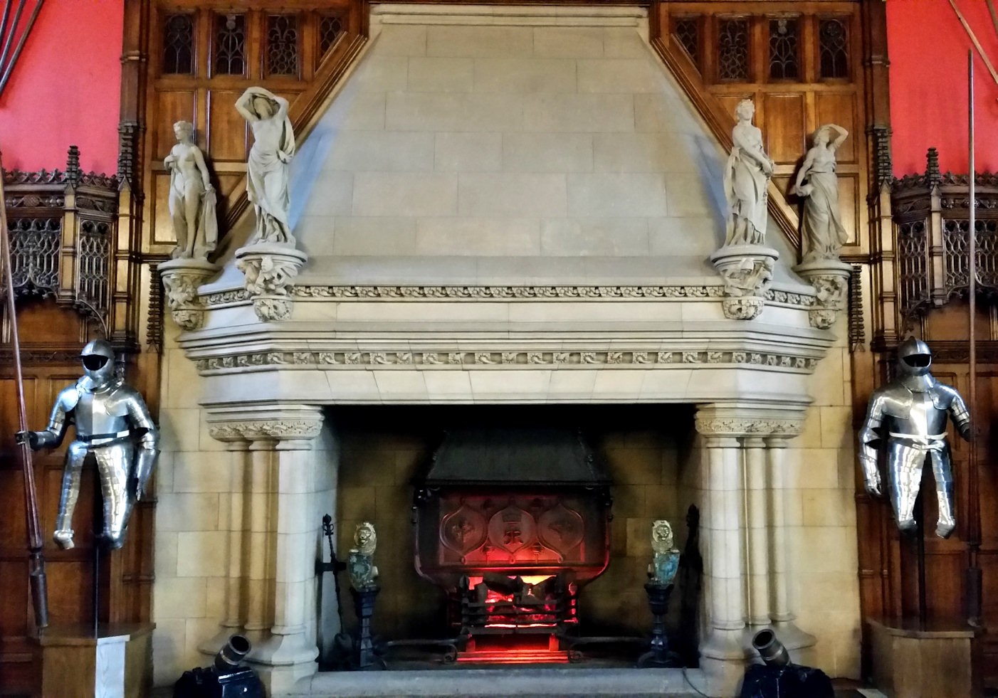 Fireplace with statues