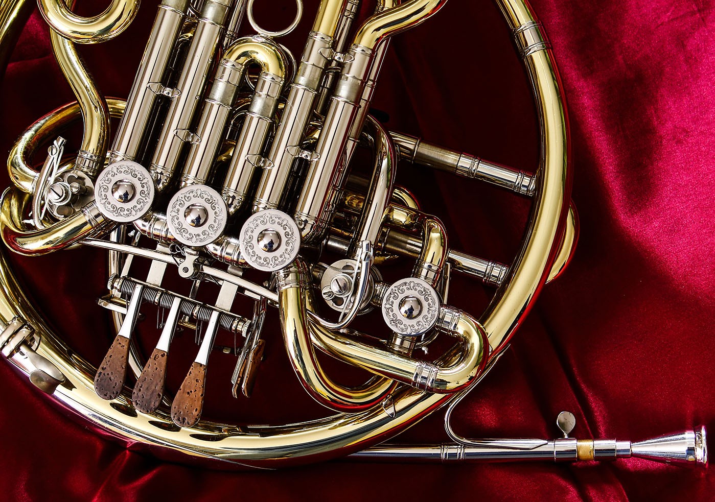 "Brass Horn Instrument Display"