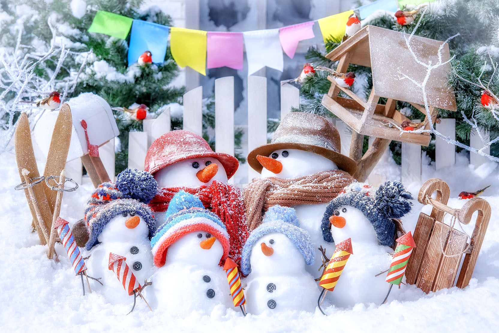 Festive Winter Scene