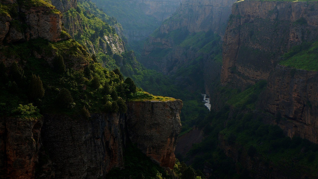 Sunlight on canyon walls