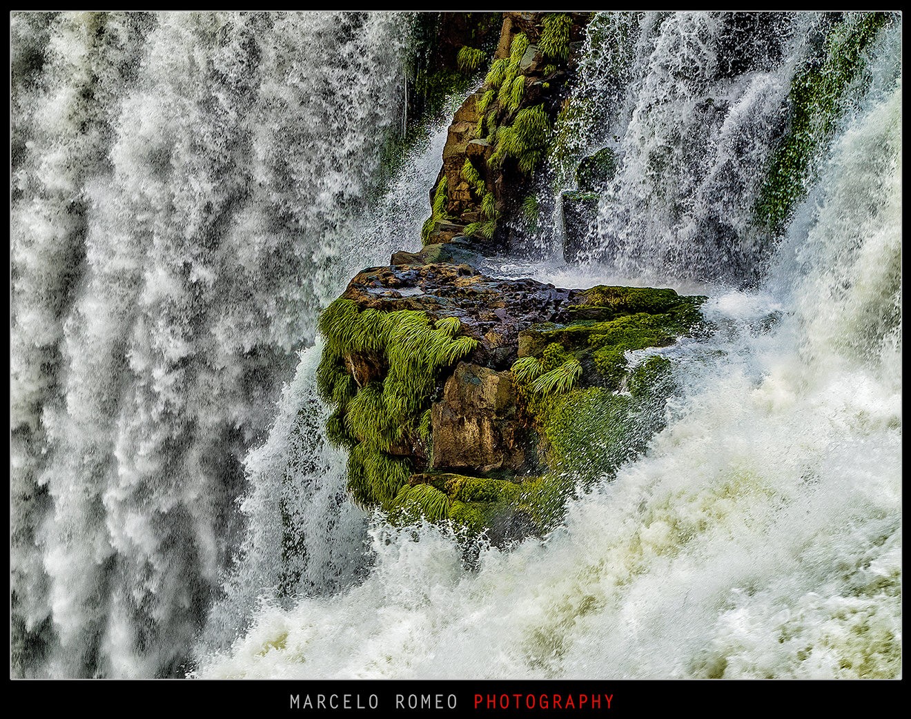 Waterfall cascading over rocks