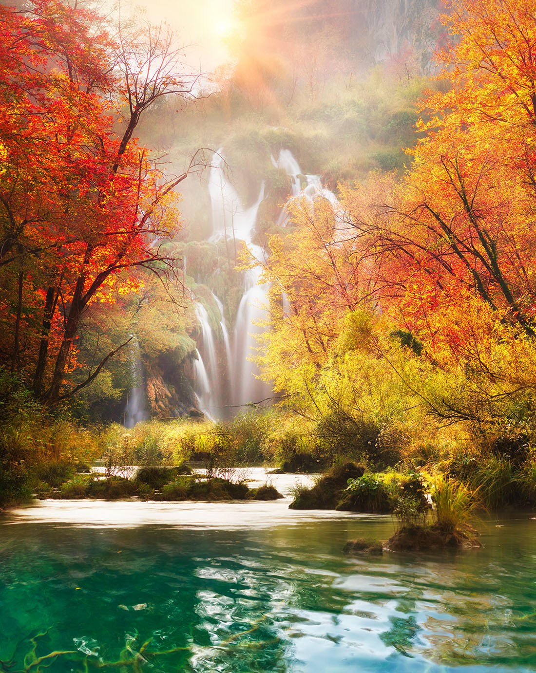 Fall Waterfall Scenic View