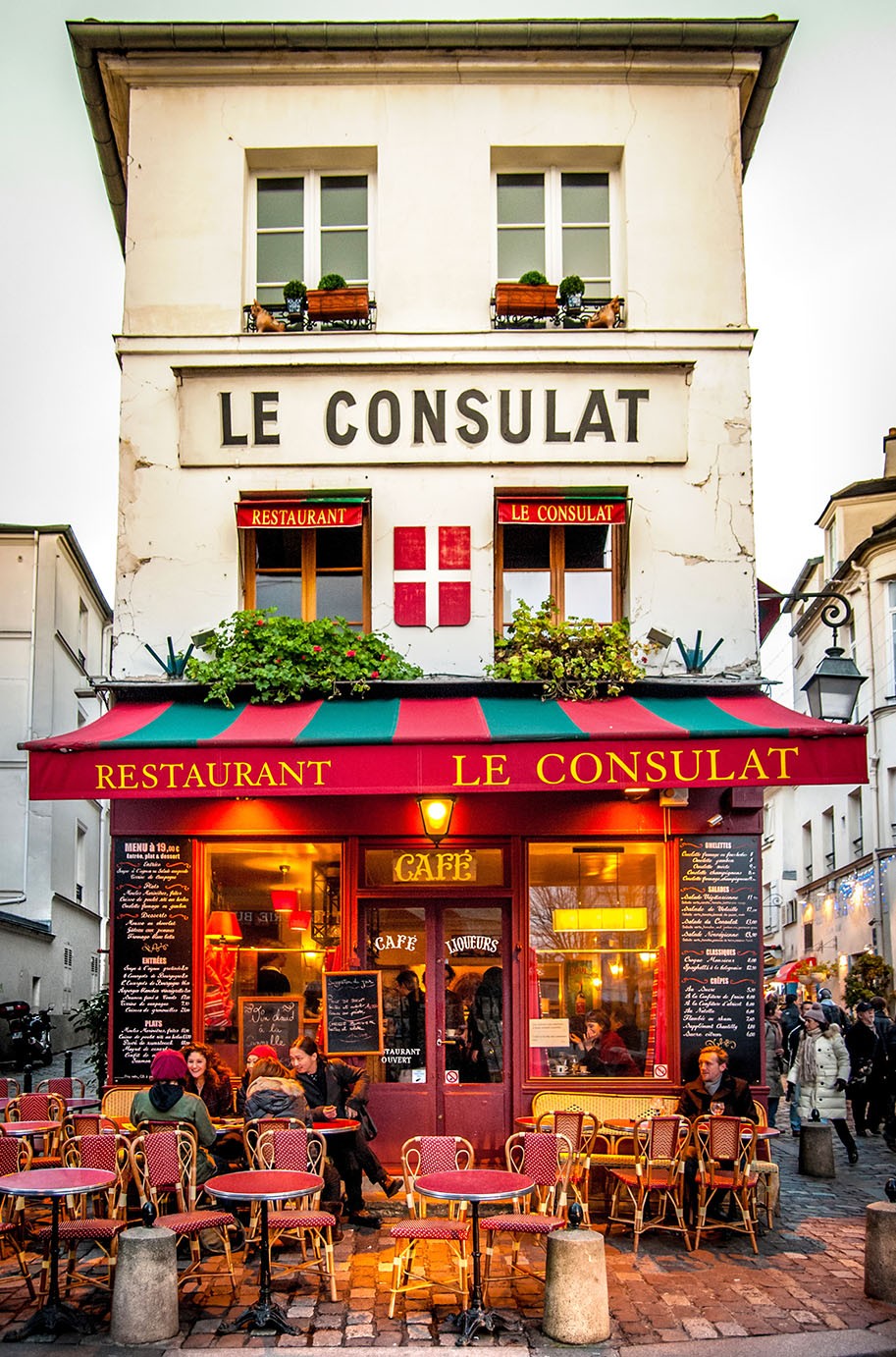 Restaurant sign with name of business