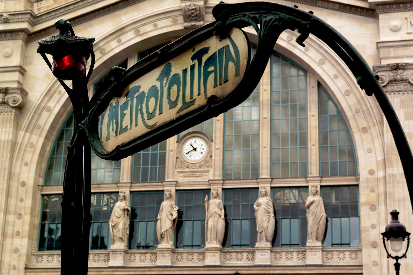 Metro sign on station