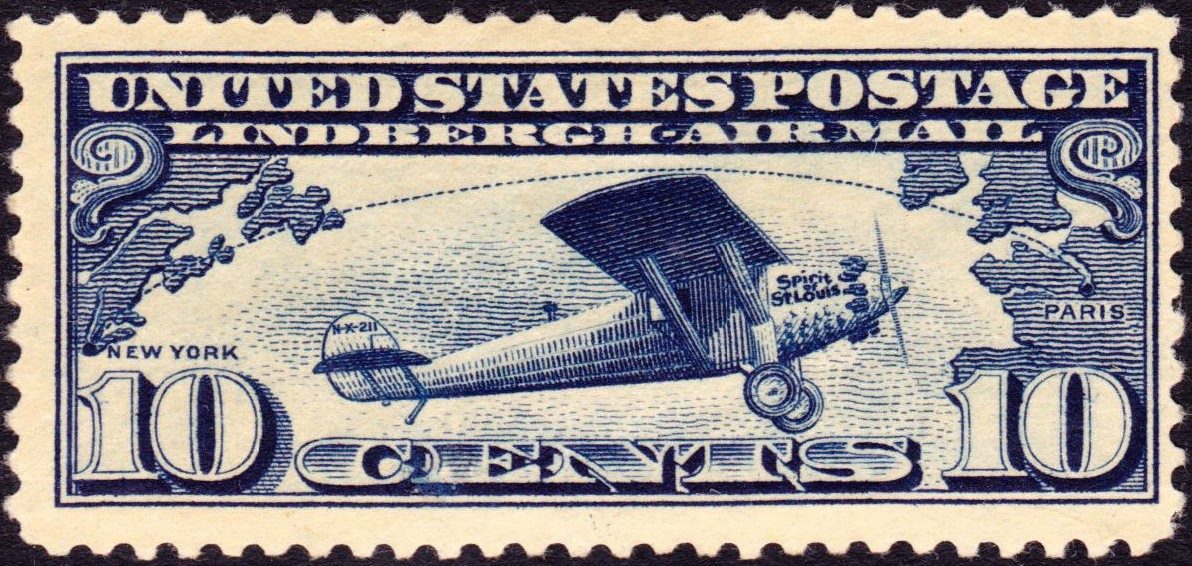 Old airplane postage stamp
