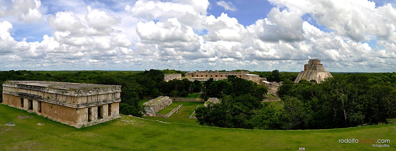 Aerial view of park and monument