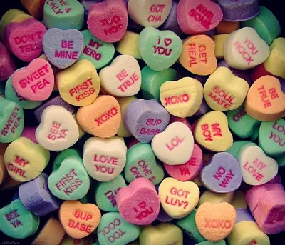 Colorful Conversation Hearts Candy